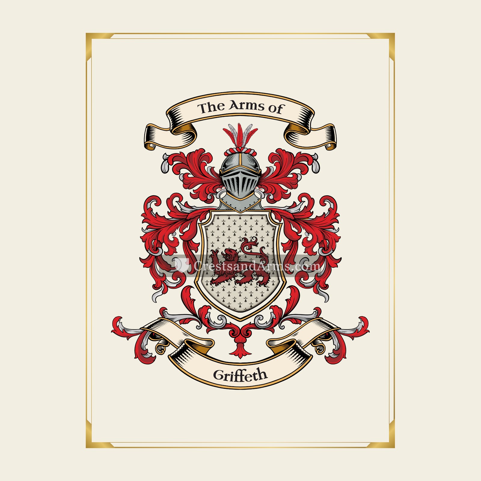With gold border