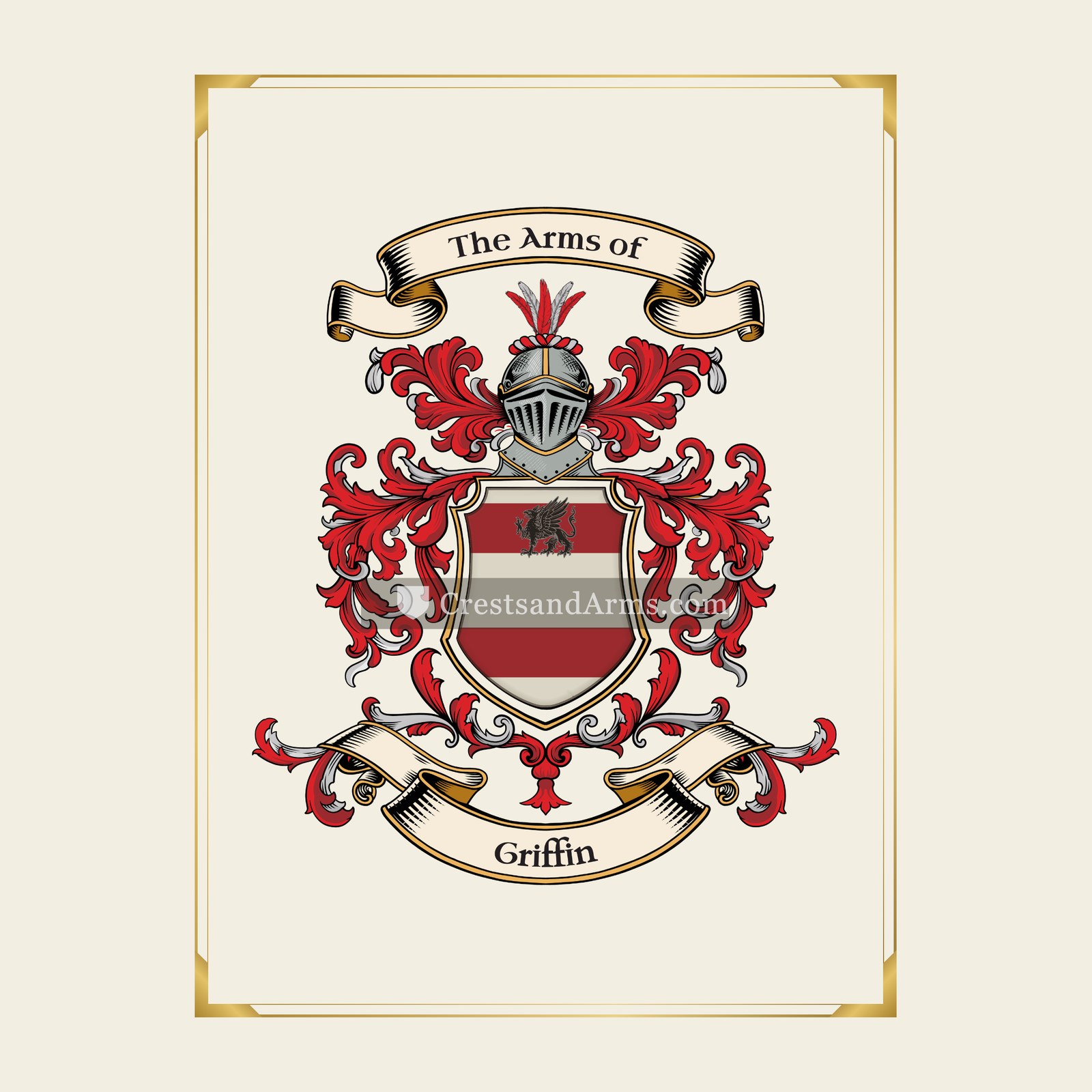 With gold border