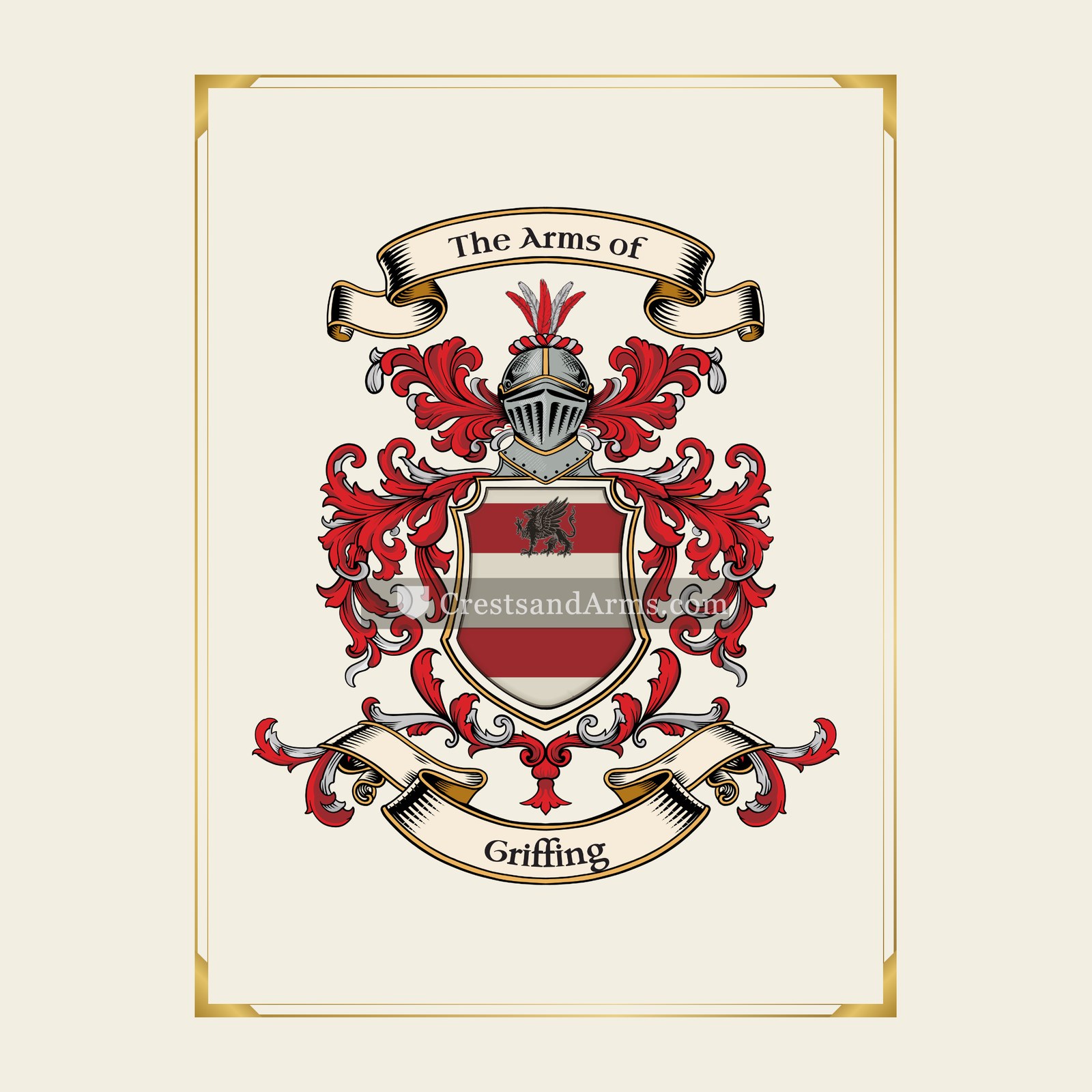 With gold border