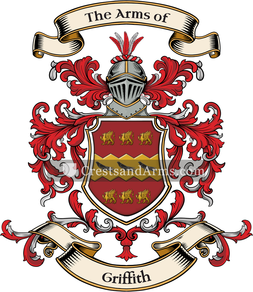The Griffith coat of arms, drawn from the recorded blazon