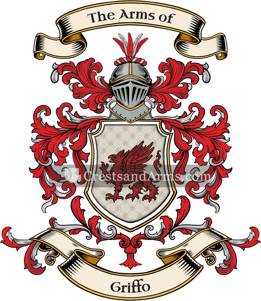 The Griffo coat of arms, drawn from the recorded blazon