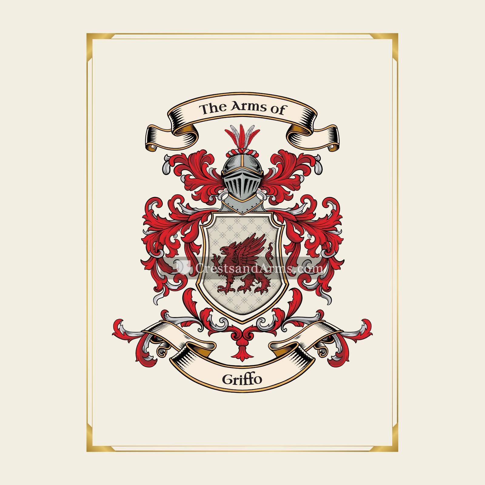 With gold border