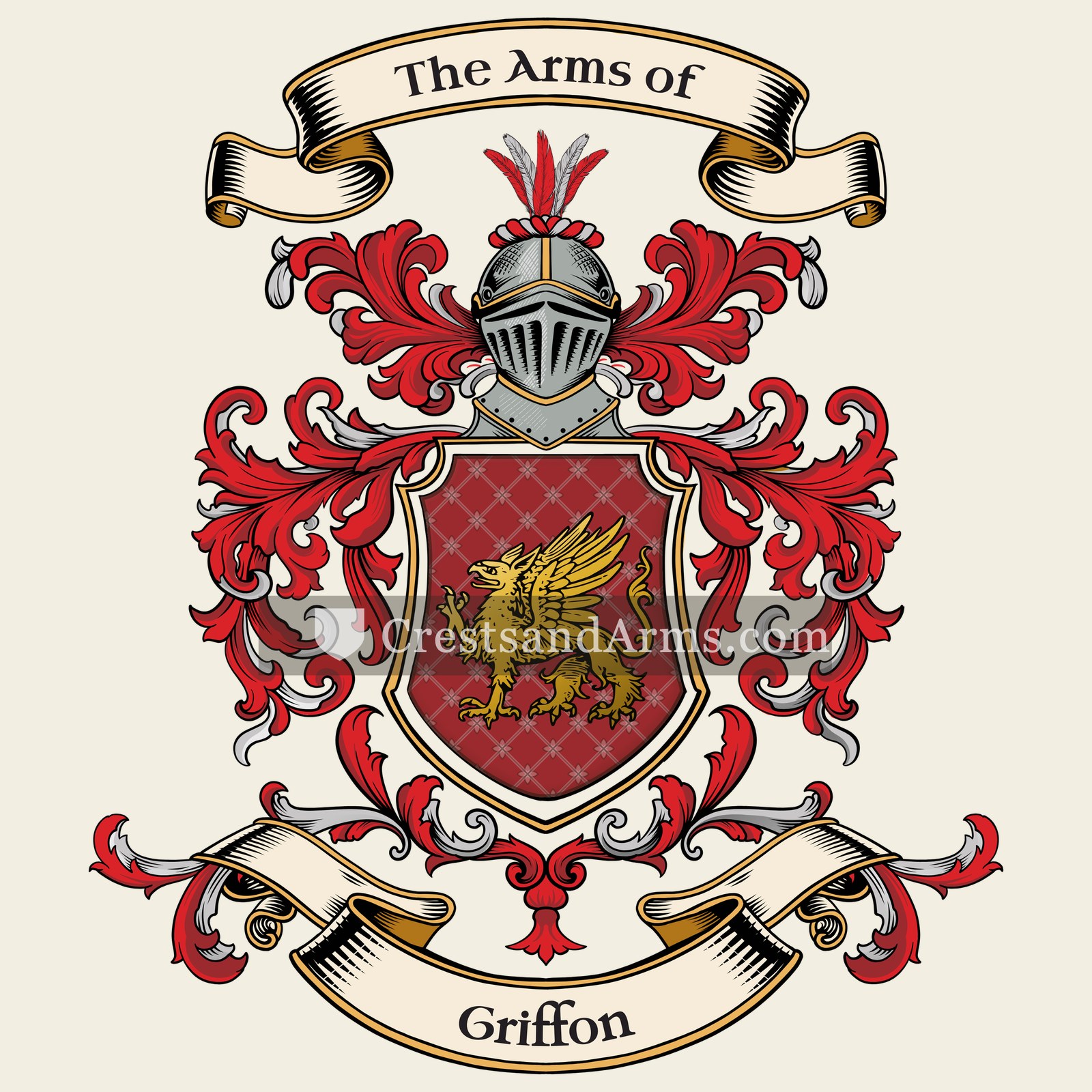 The Griffon coat of arms, drawn from the recorded blazon