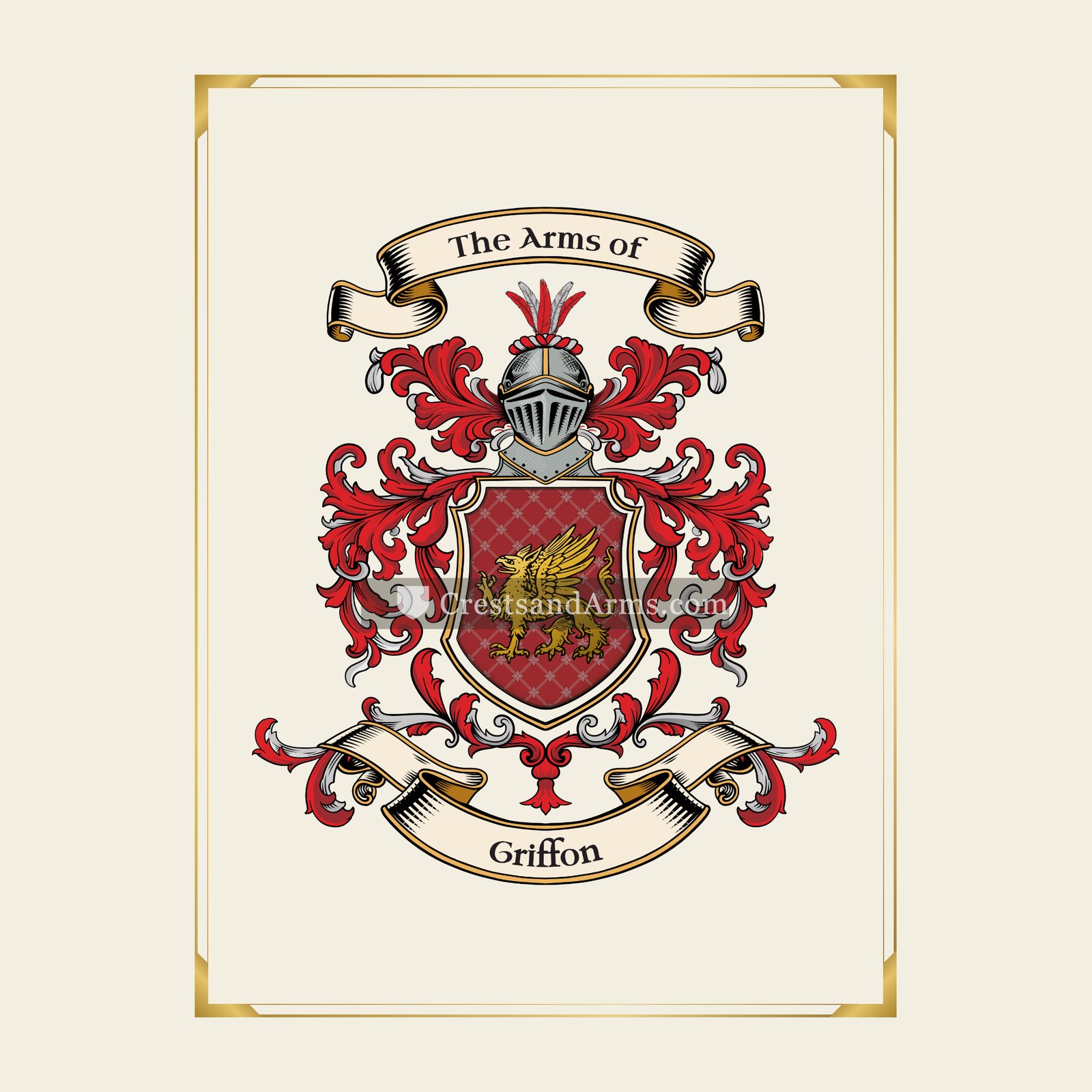 With gold border