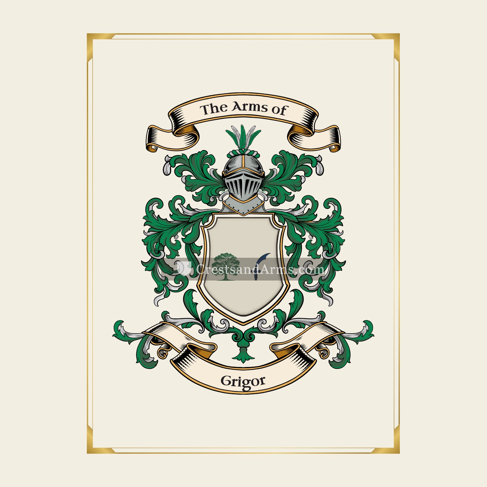 With gold border