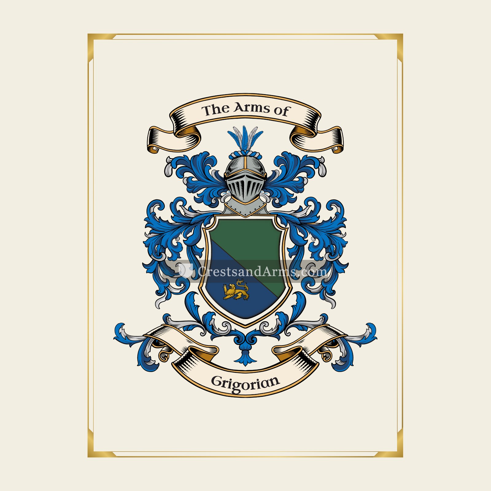 With gold border