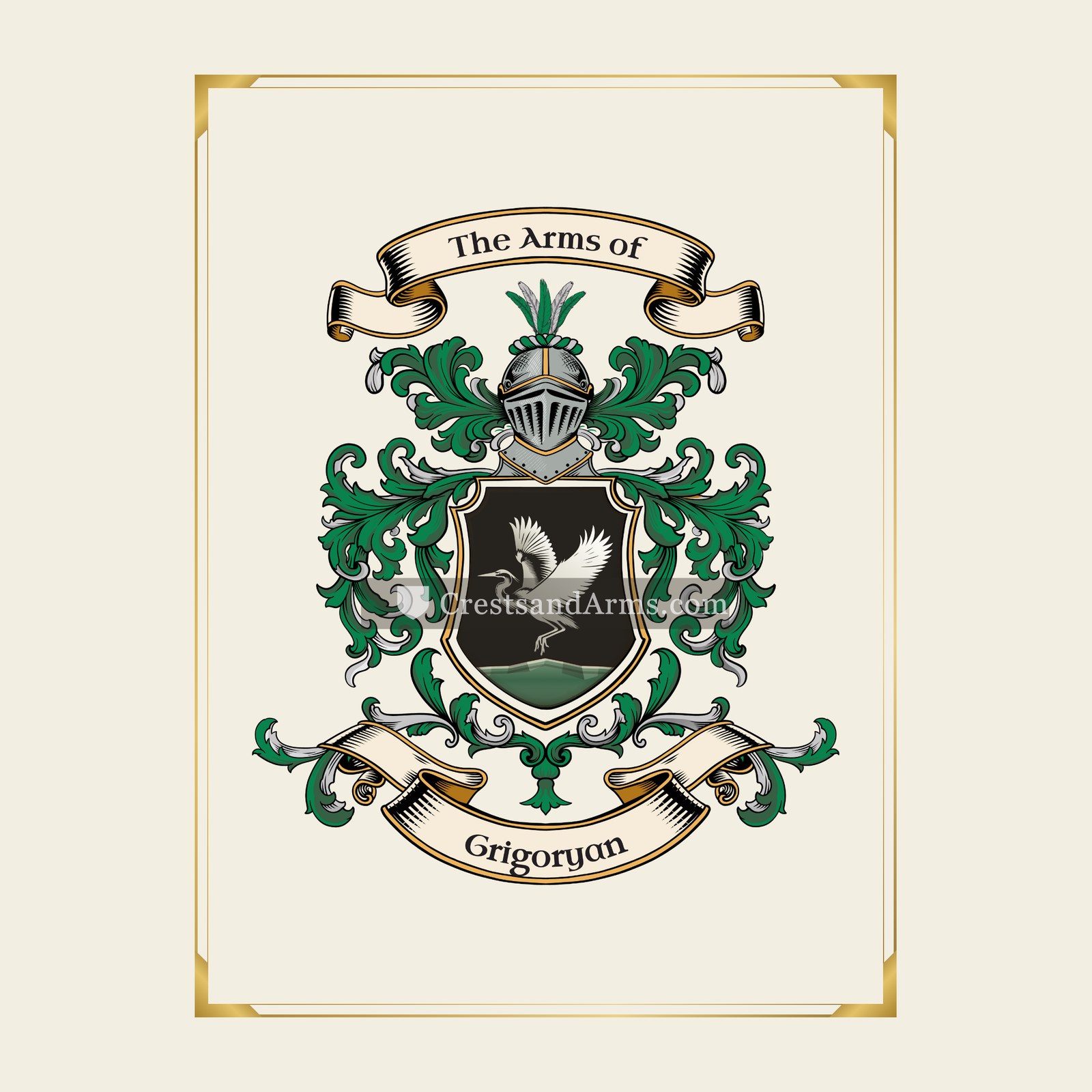 With gold border