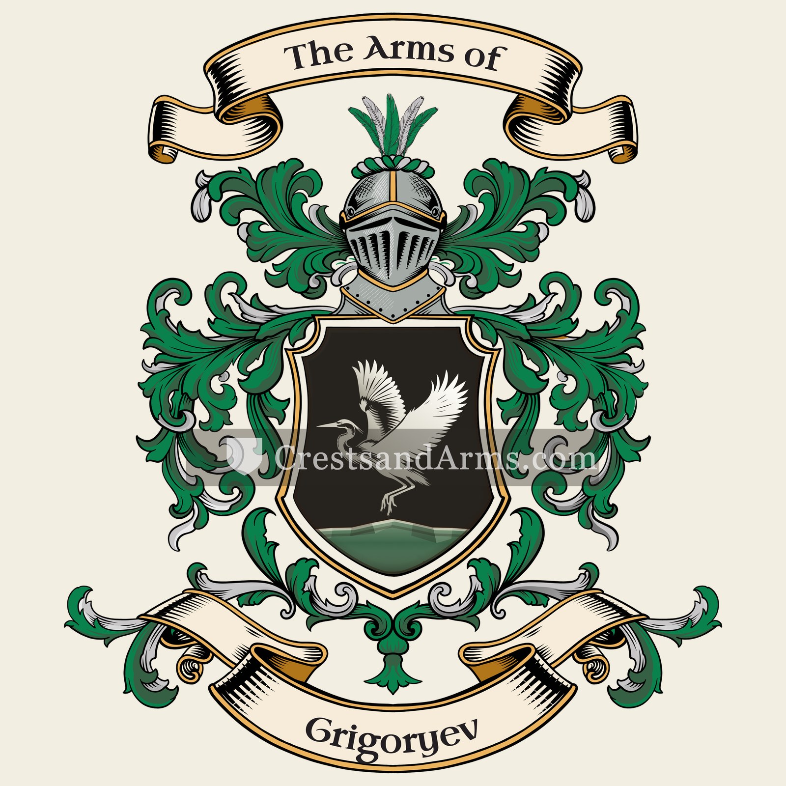 The Grigoryev coat of arms, drawn from the recorded blazon