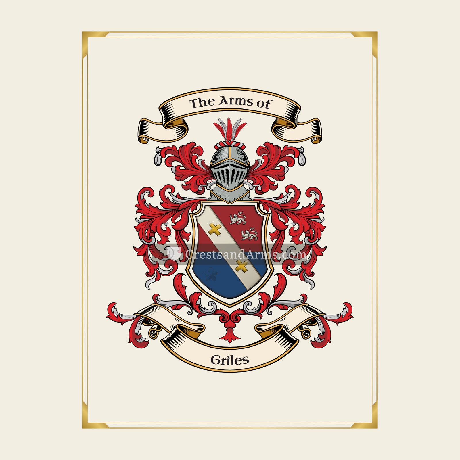 With gold border