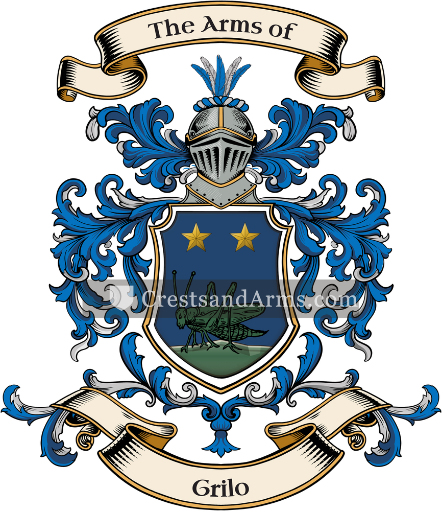 The Grilo coat of arms, drawn from the recorded blazon