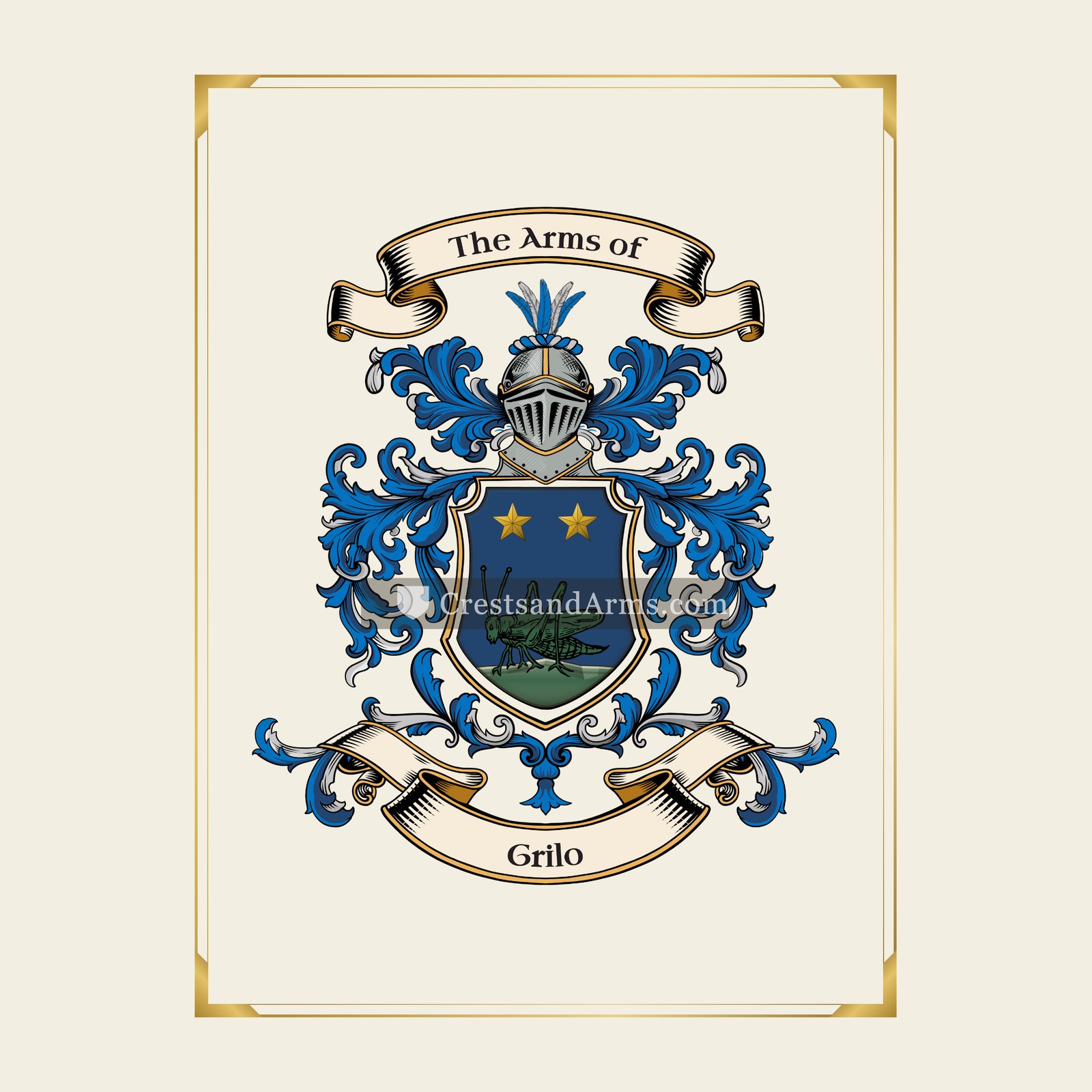 With gold border