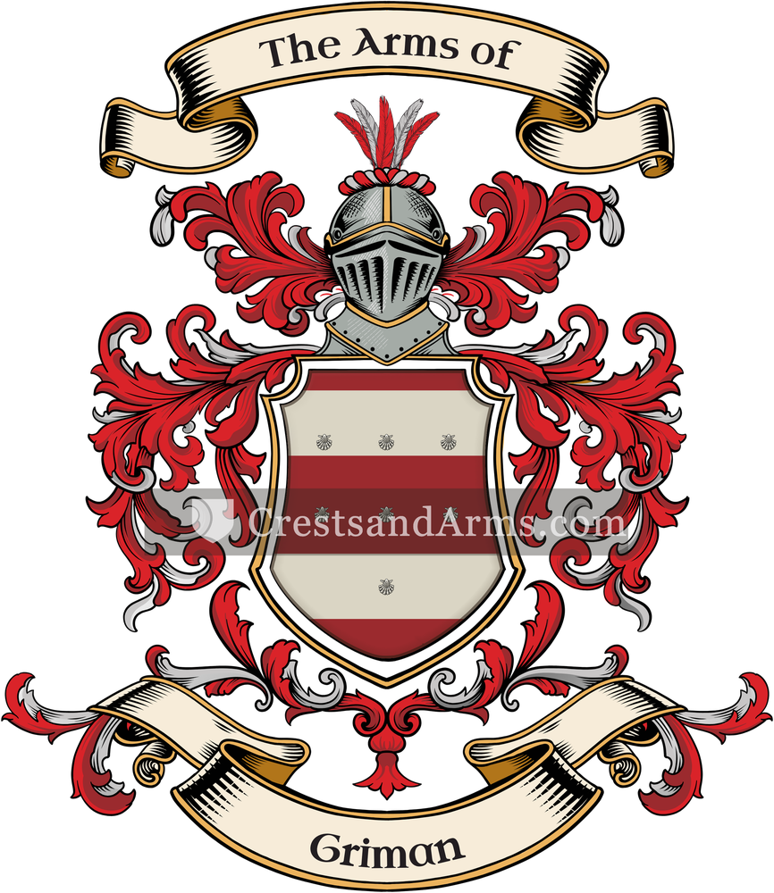 The Griman coat of arms, drawn from the recorded blazon