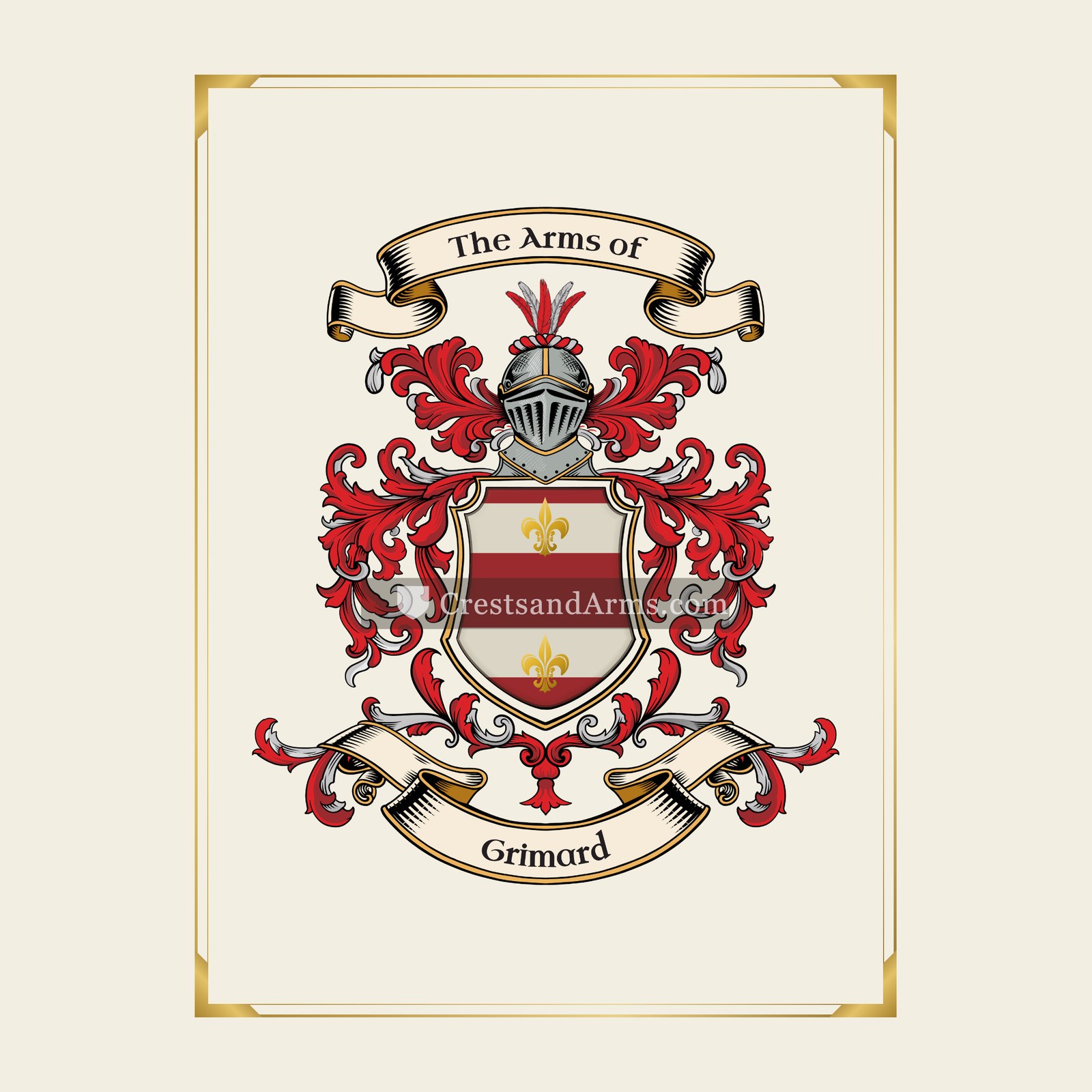 With gold border
