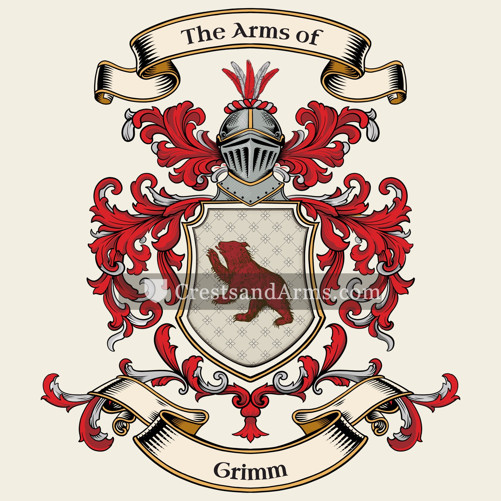 The Grimm coat of arms, drawn from the recorded blazon