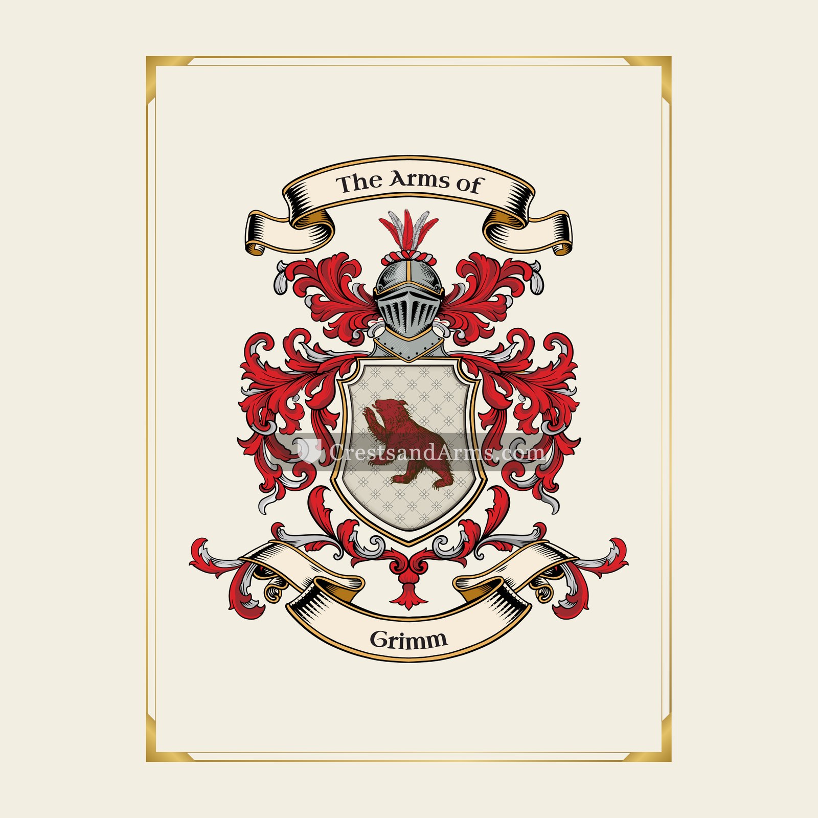 With gold border