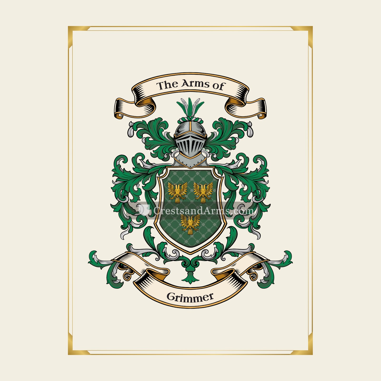 With gold border