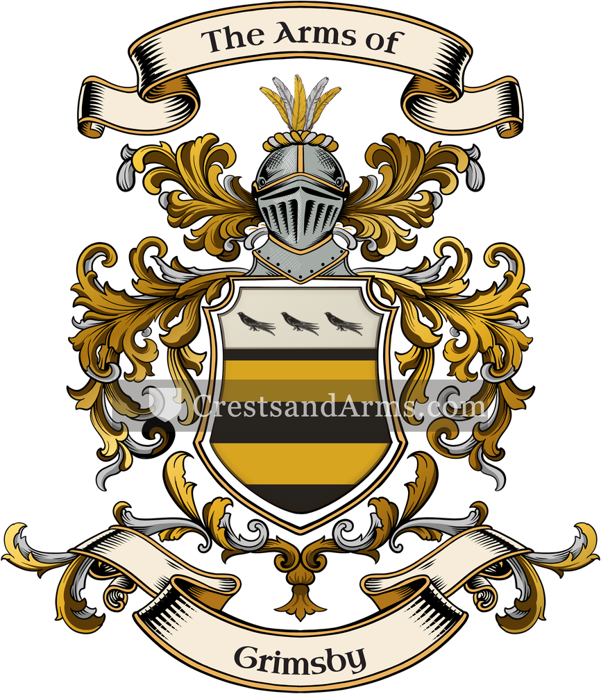The Grimsby coat of arms, drawn from the recorded blazon