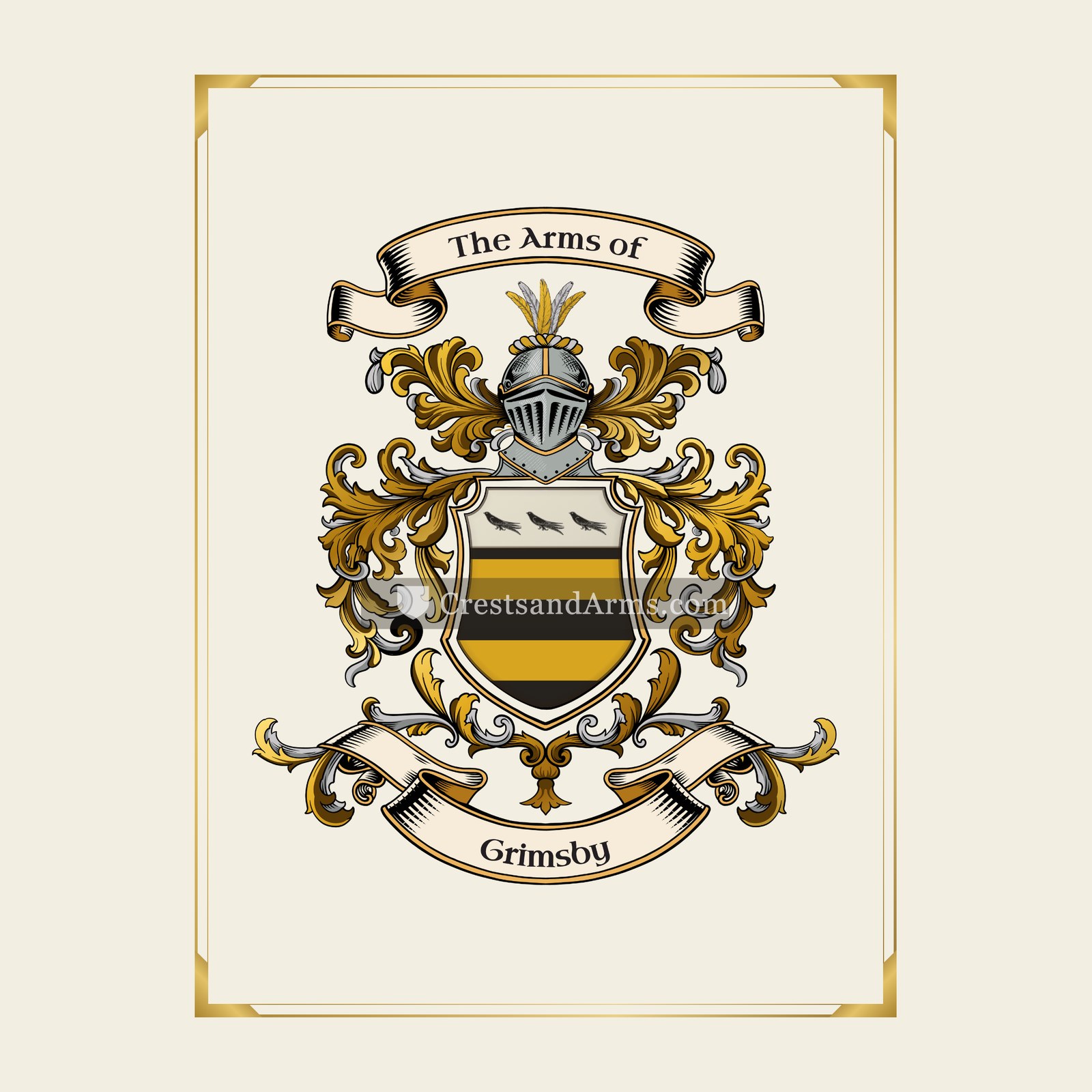 With gold border