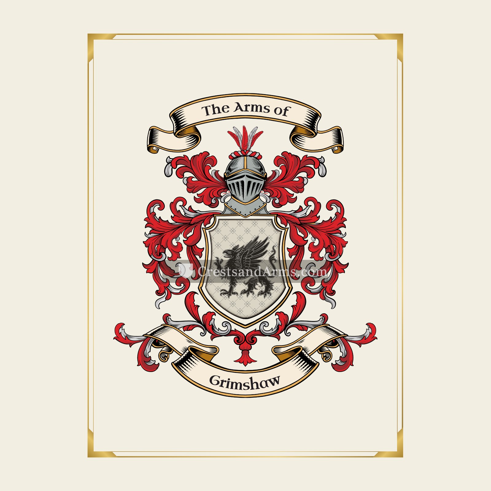 With gold border