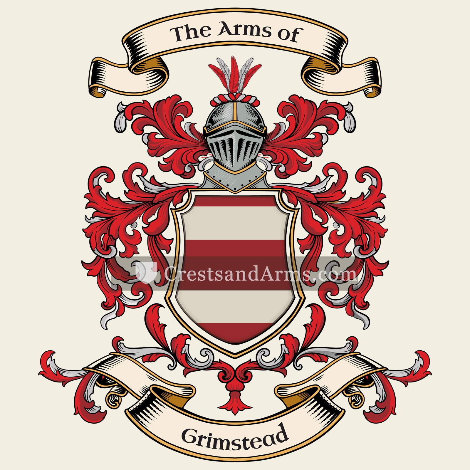 The Grimstead coat of arms, drawn from the recorded blazon