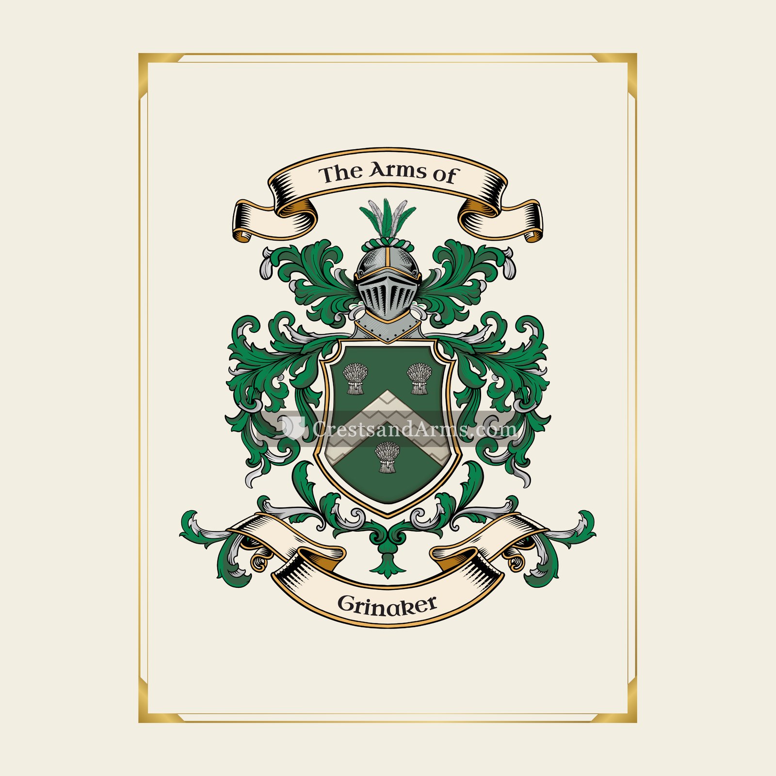 With gold border