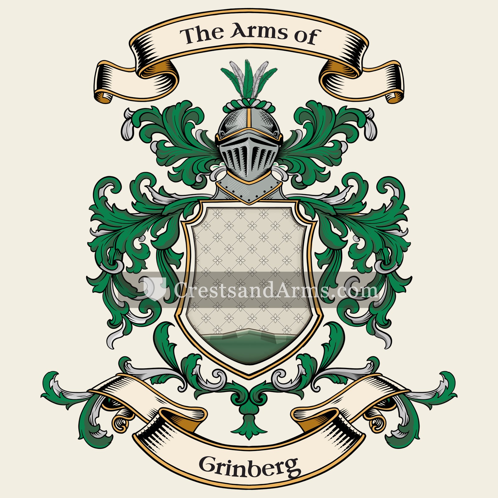 The Grinberg coat of arms, drawn from the recorded blazon