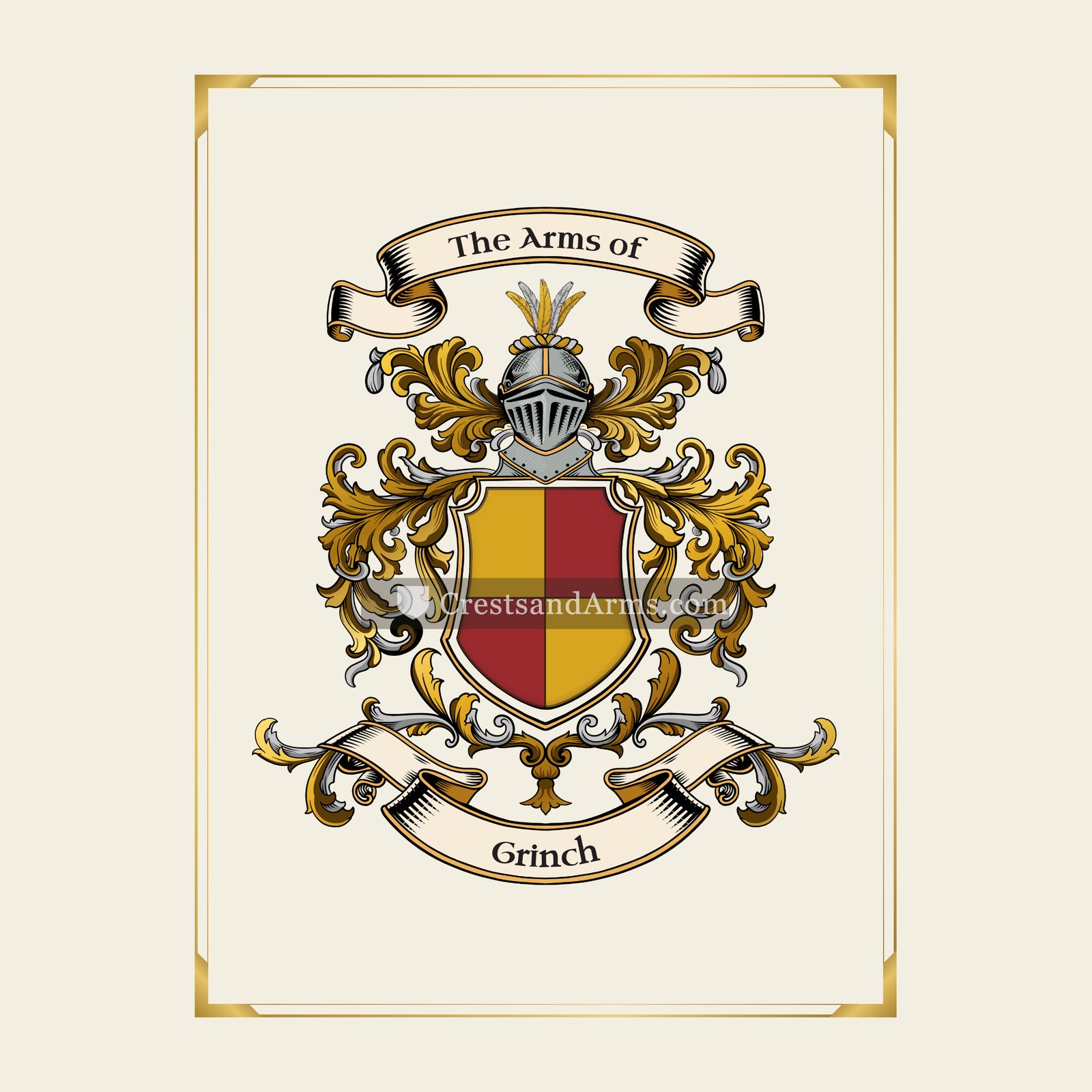 With gold border