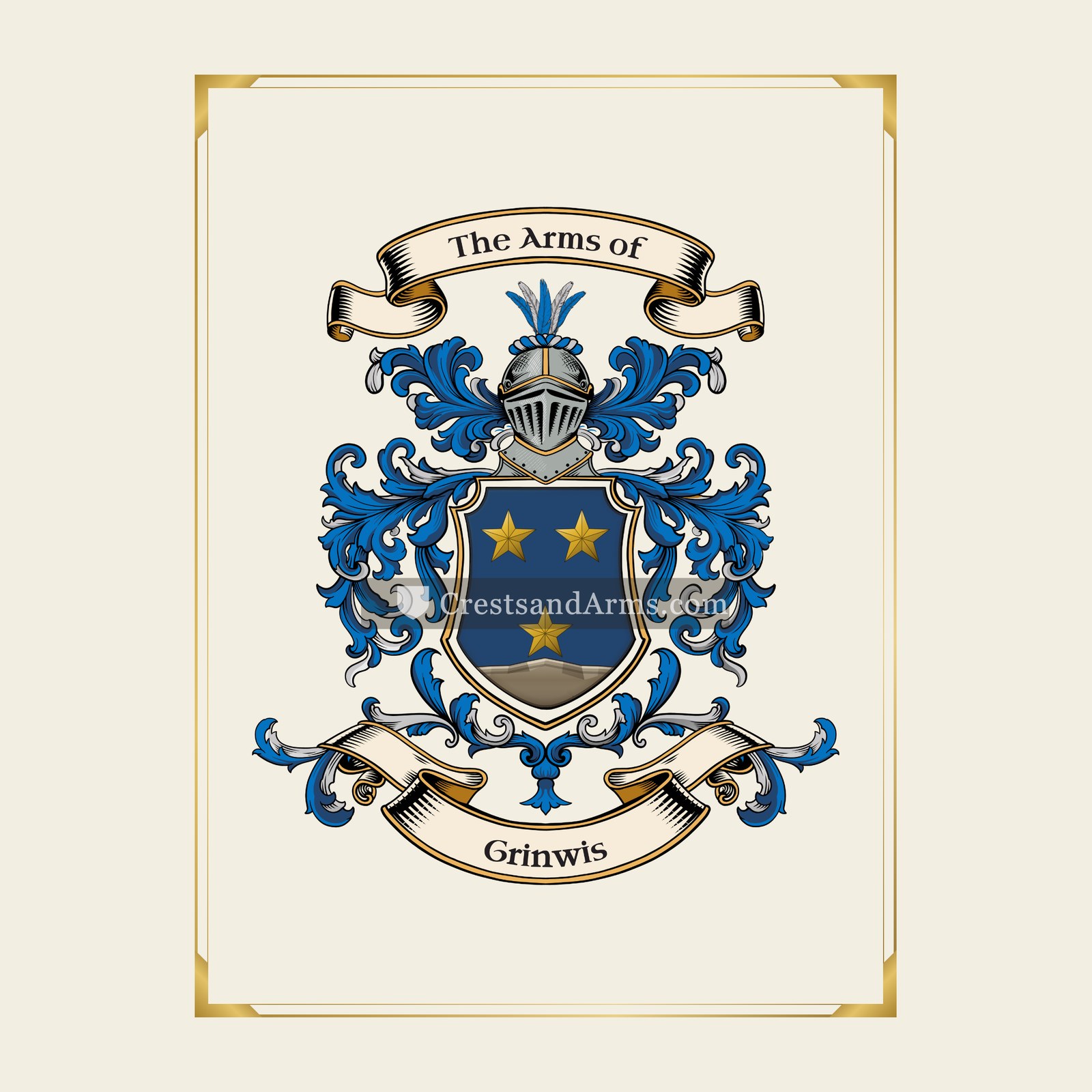 With gold border