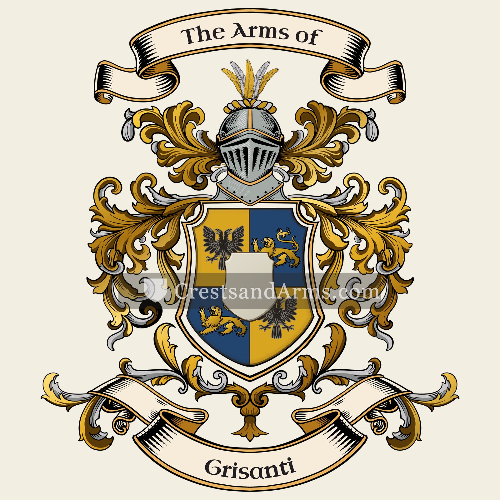 The Grisanti coat of arms, drawn from the recorded blazon
