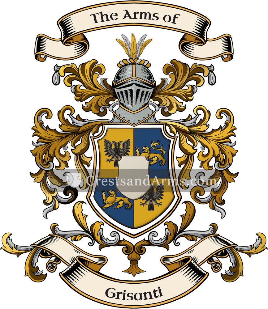 The Grisanti coat of arms, drawn from the recorded blazon