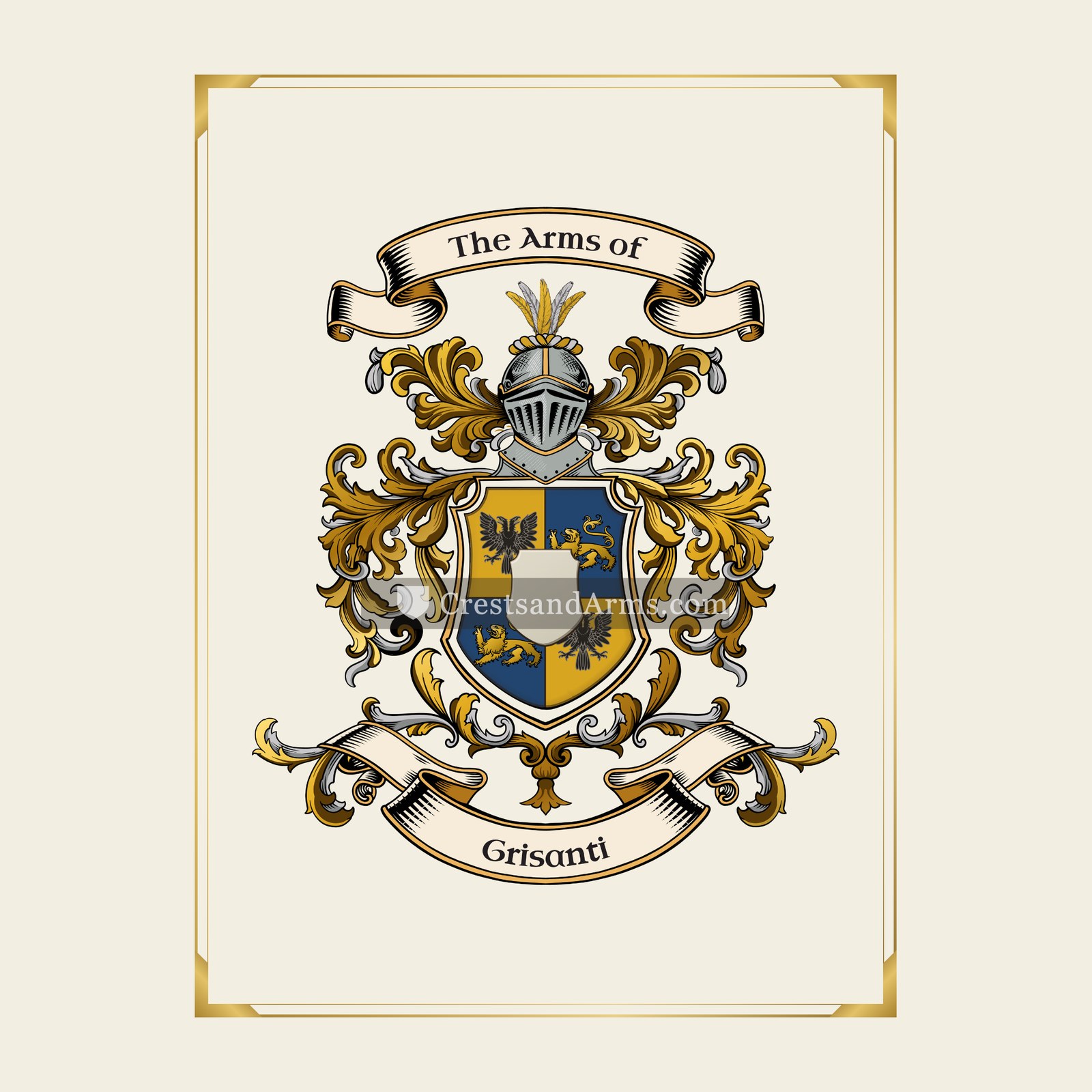 With gold border