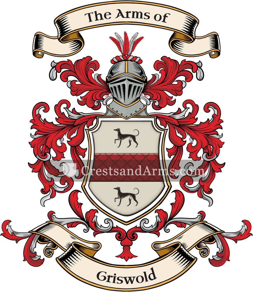 The Griswold coat of arms, drawn from the recorded blazon