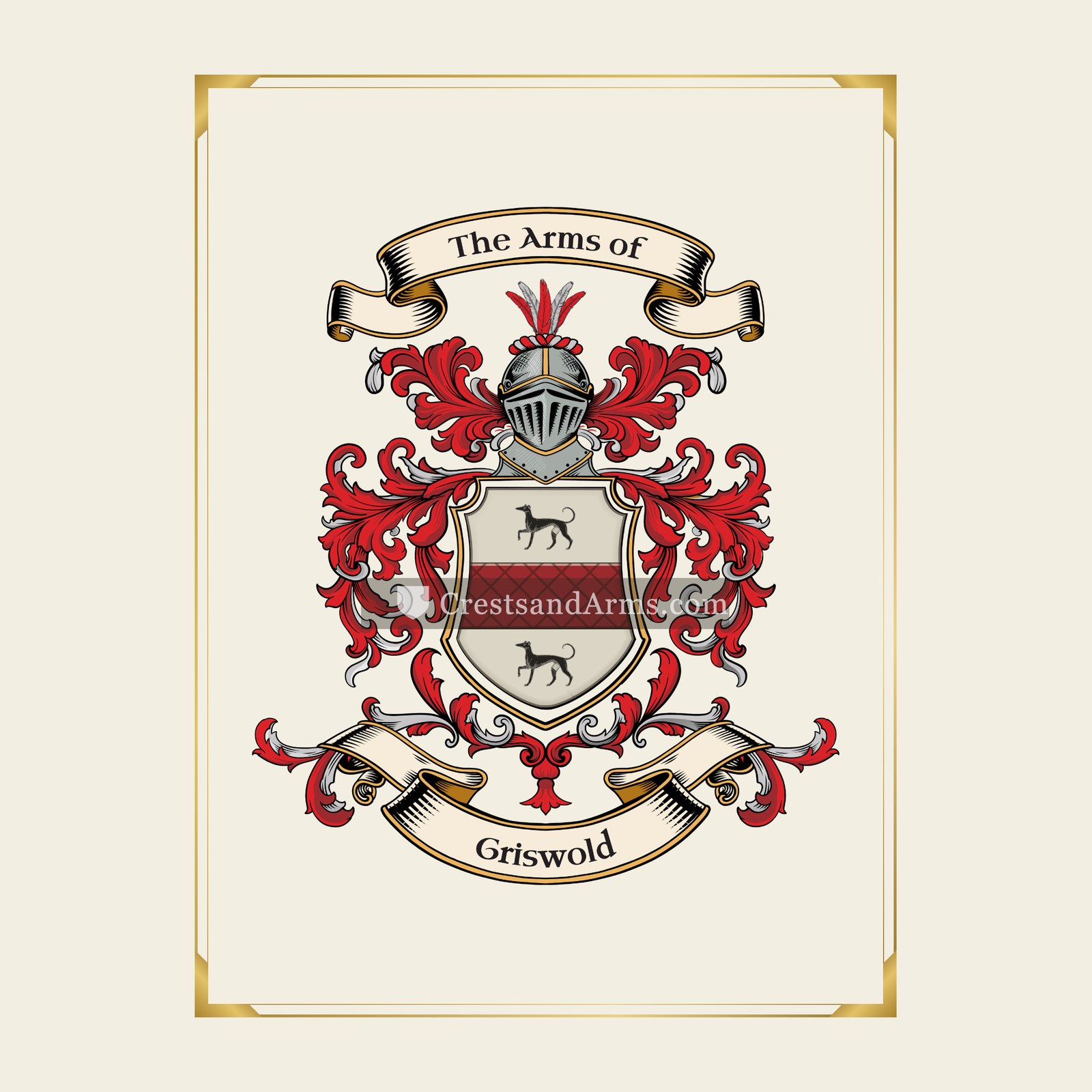 With gold border