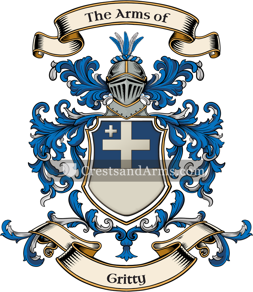 The Gritty coat of arms, drawn from the recorded blazon