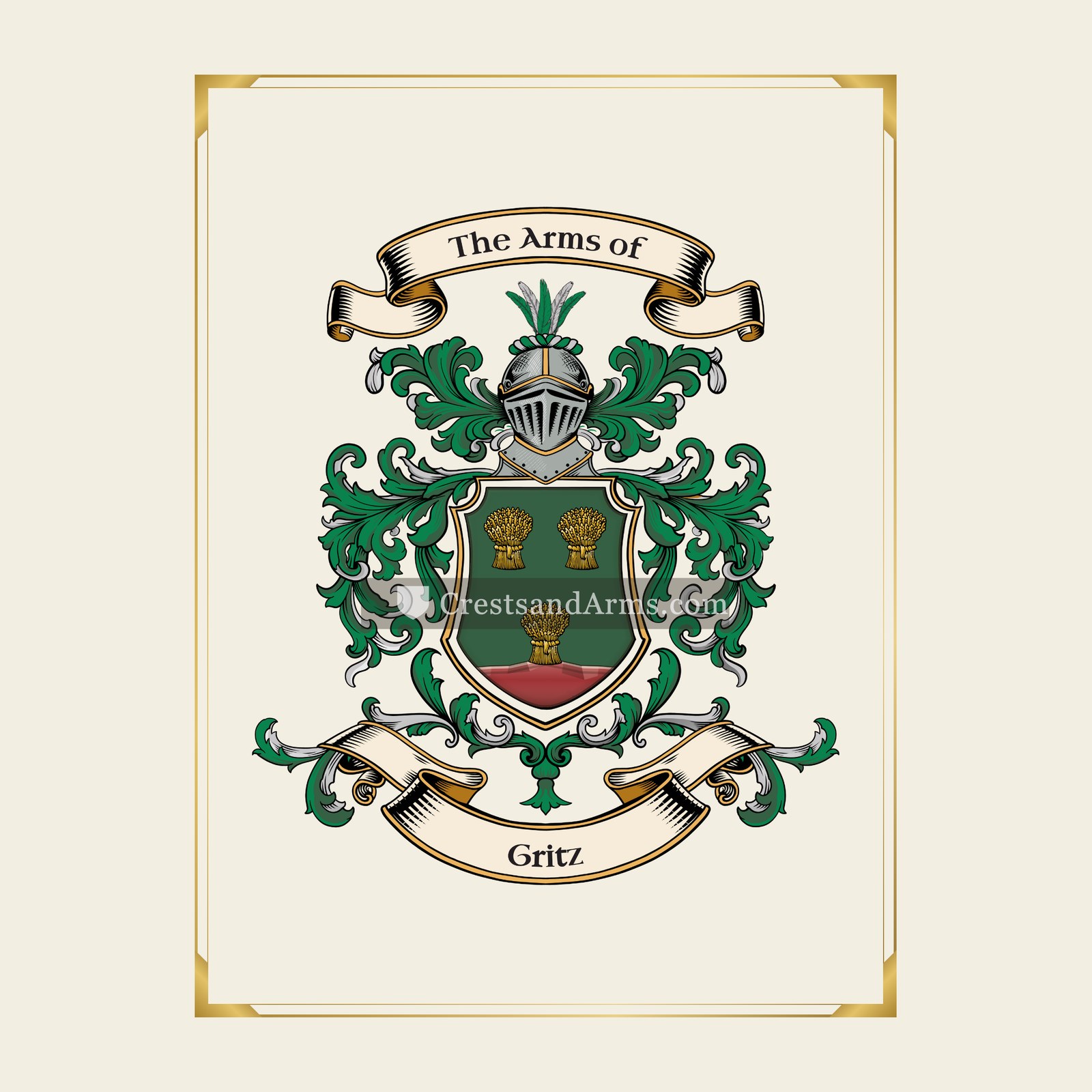 With gold border