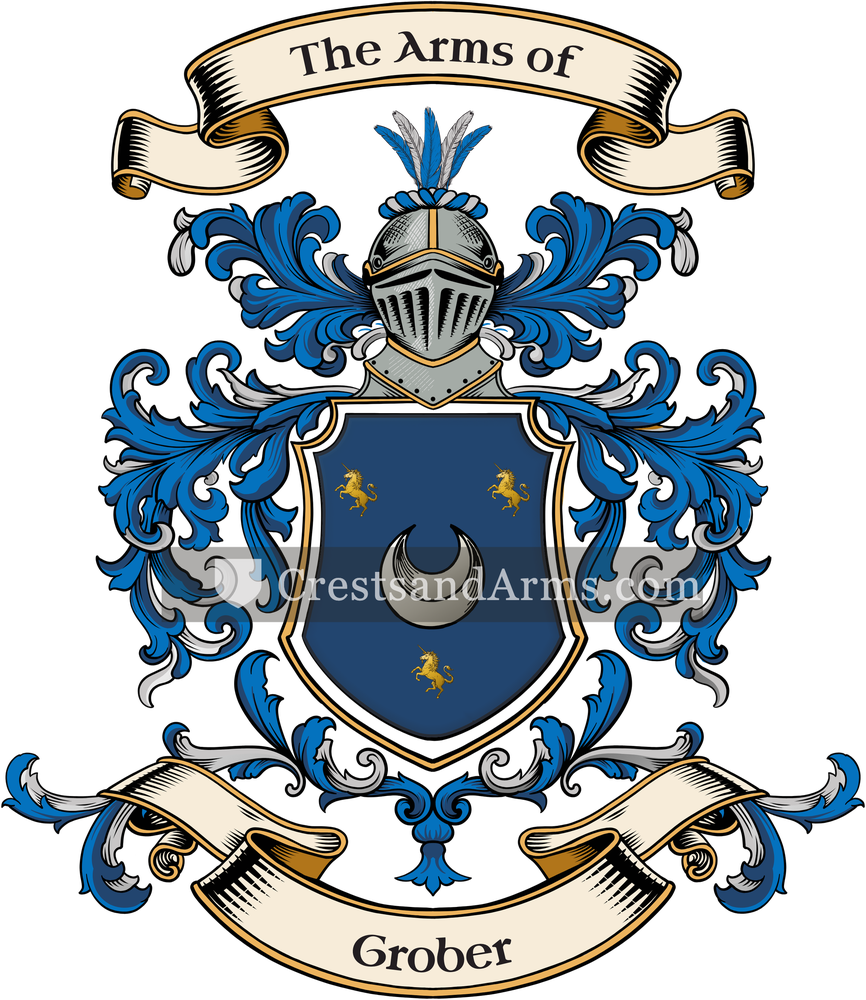 The Grober coat of arms, drawn from the recorded blazon