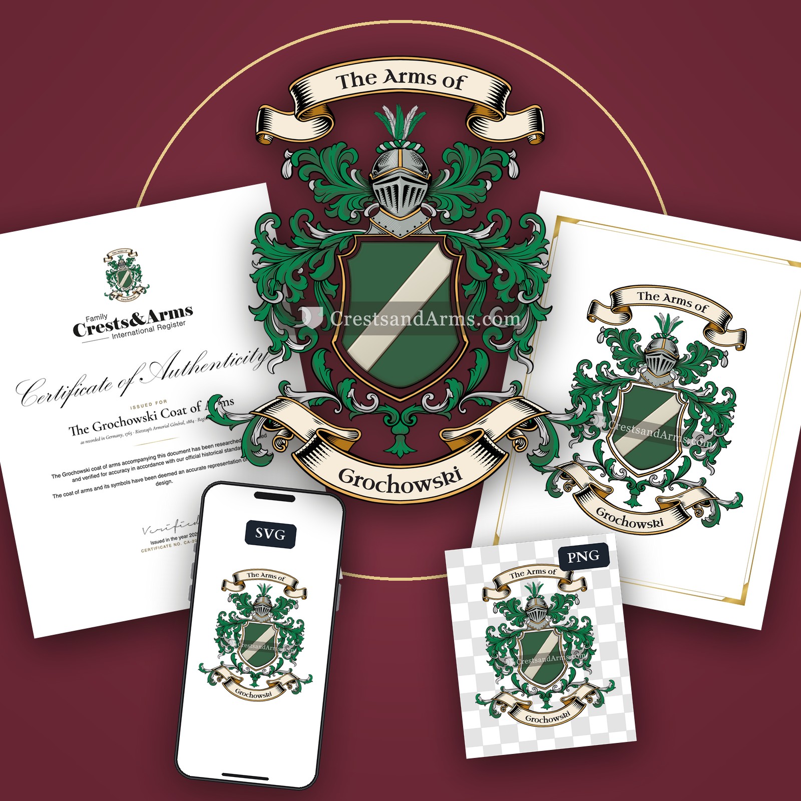 The Grochowski arms on the coat of arms — digital pack
