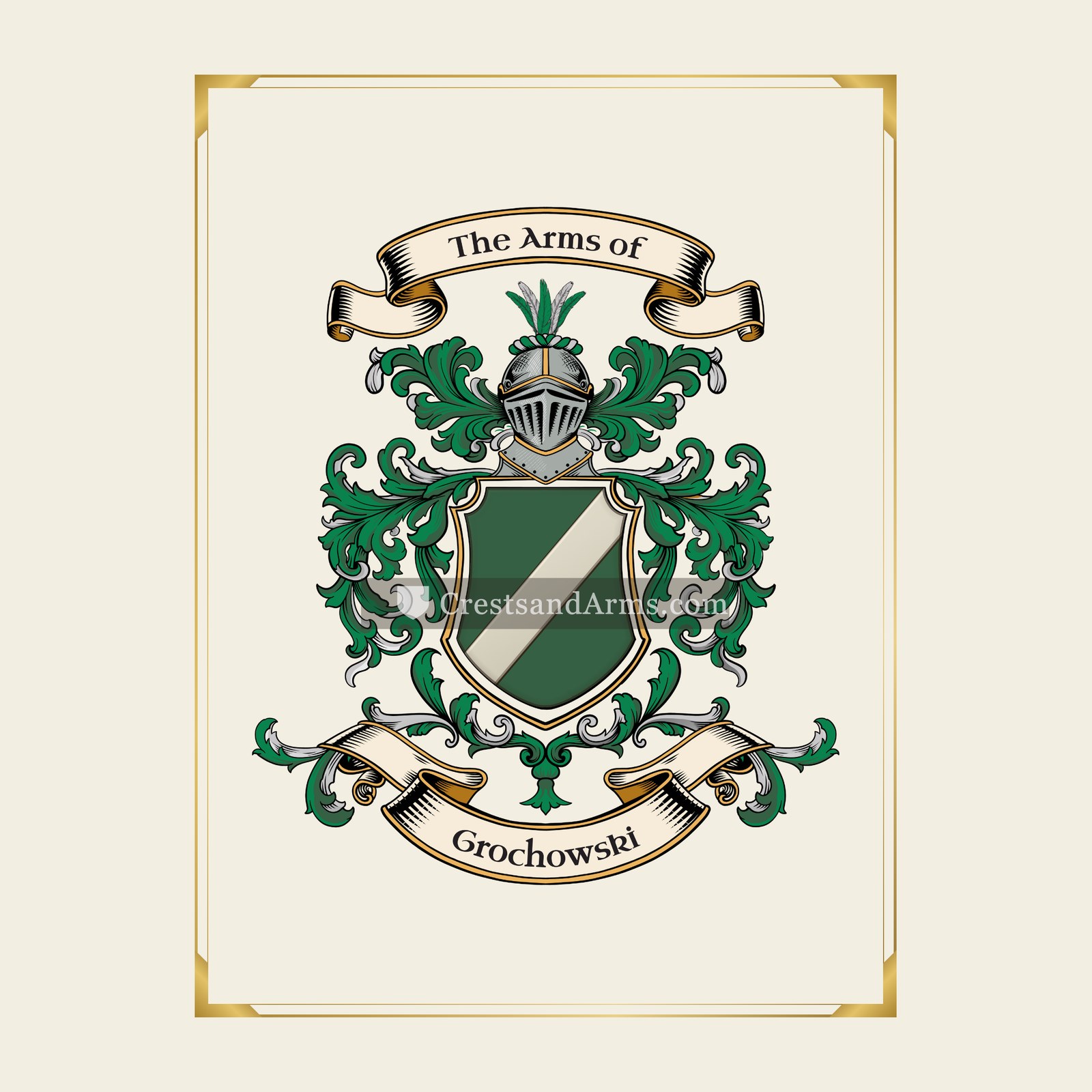 With gold border