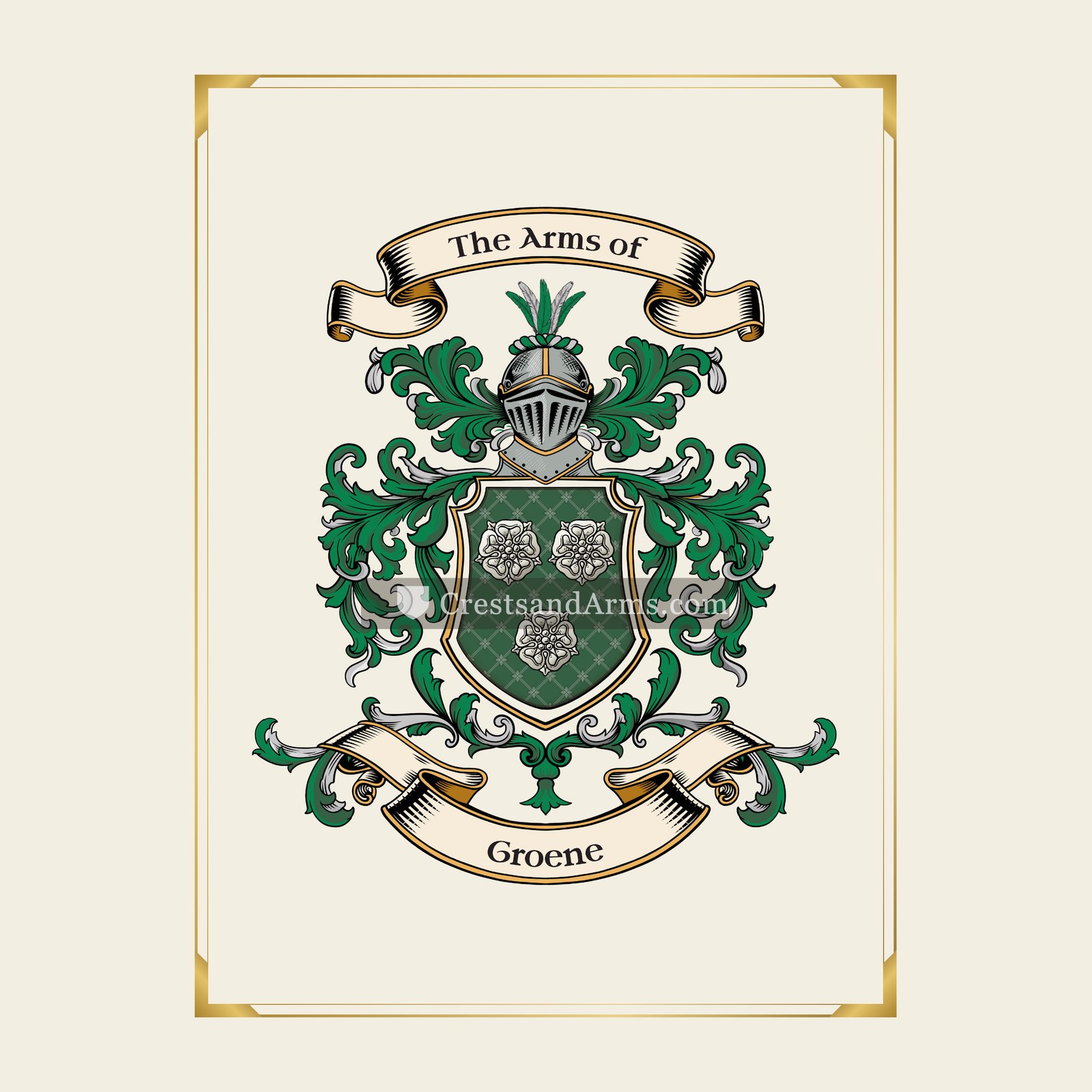 With gold border