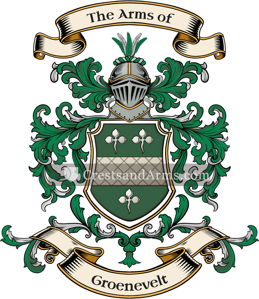 The Groenevelt coat of arms, drawn from the recorded blazon