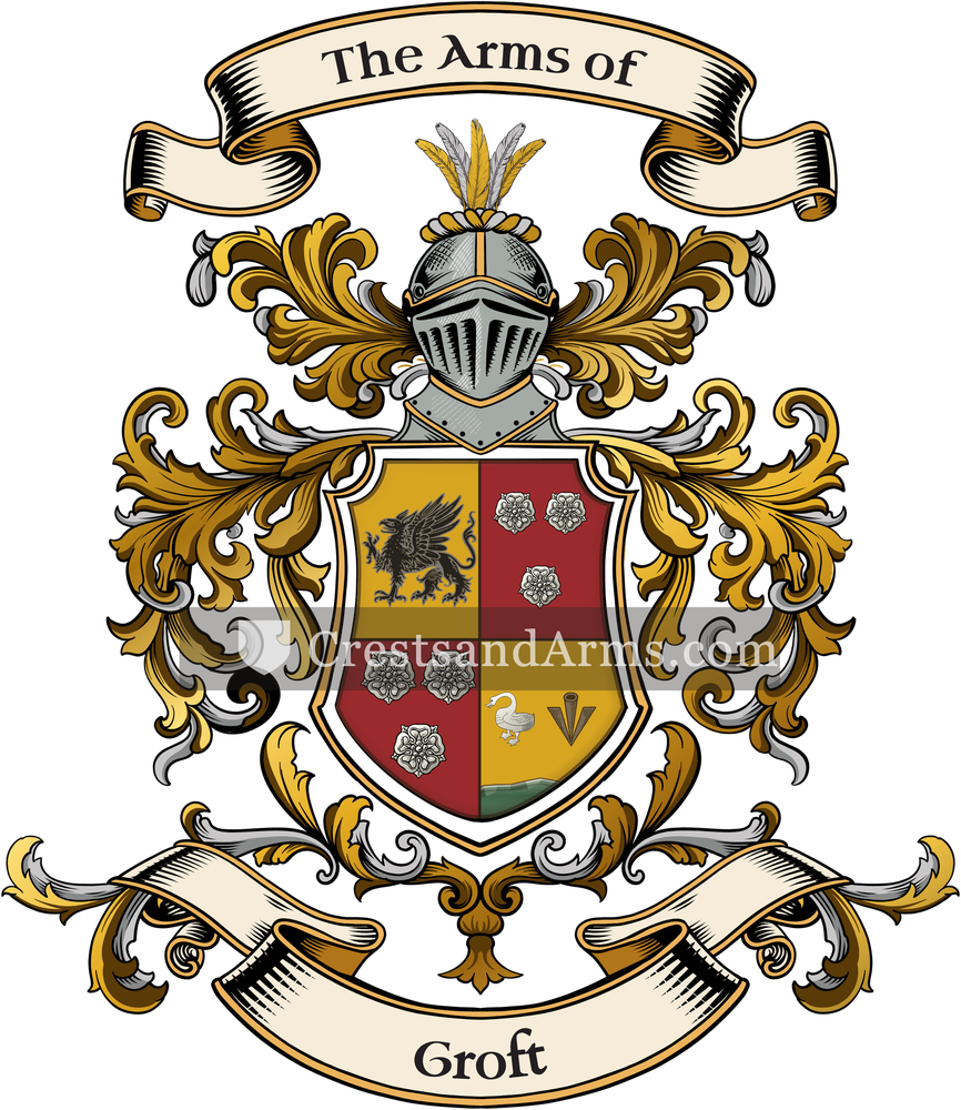 The Groft coat of arms, drawn from the recorded blazon