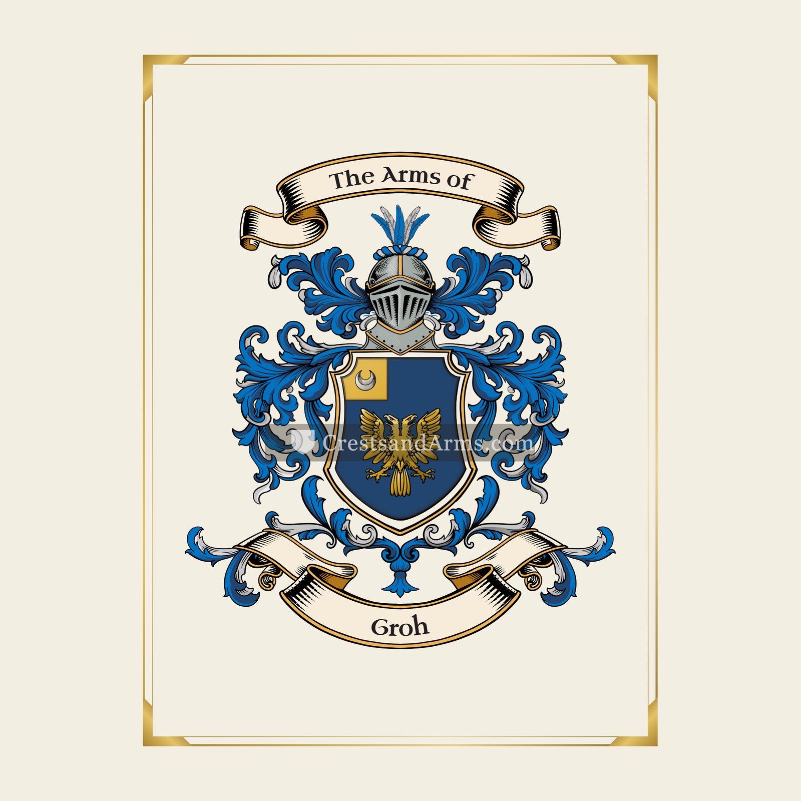 With gold border