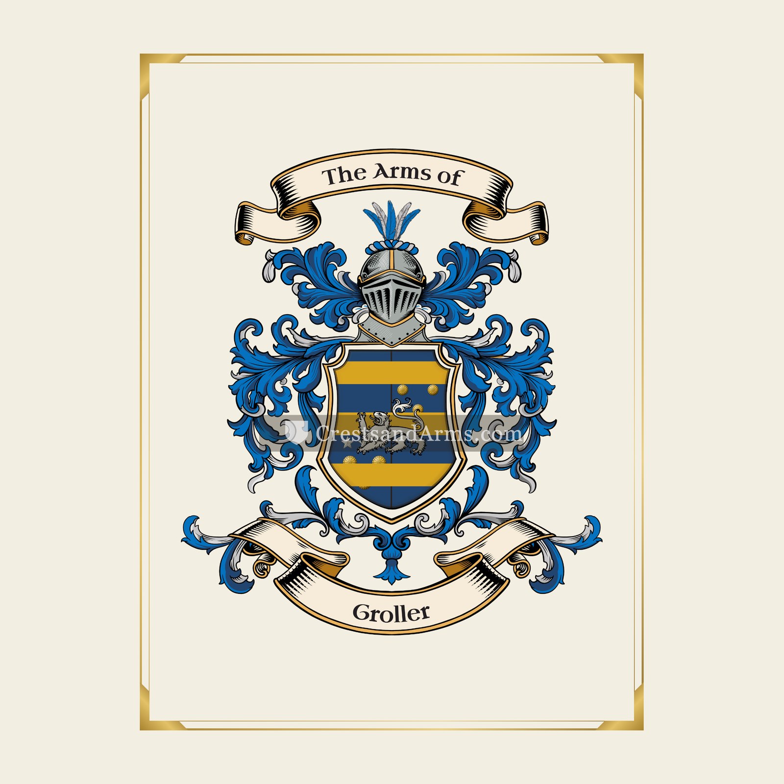 With gold border