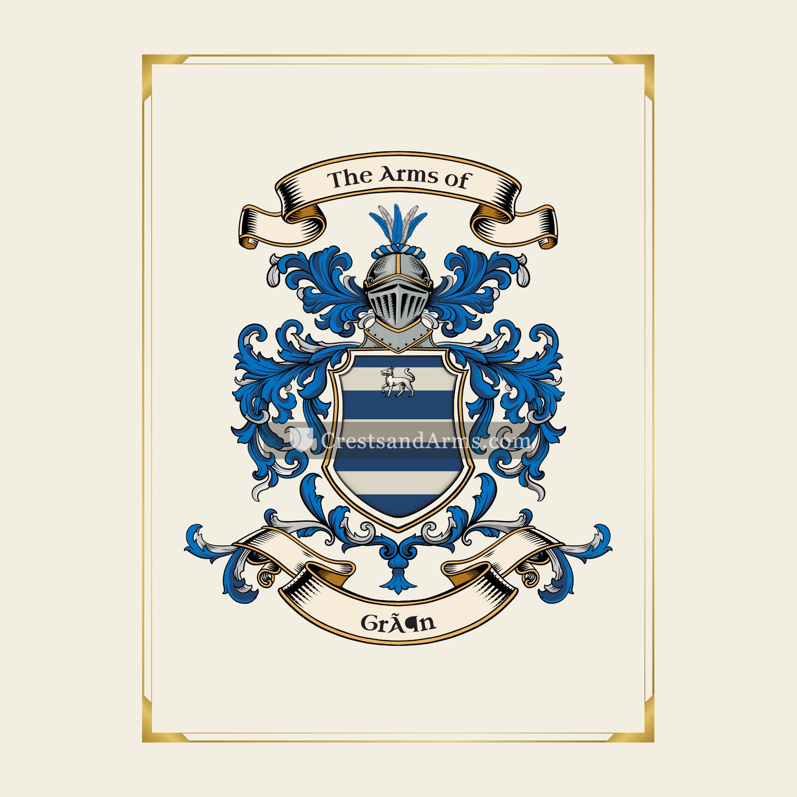 With gold border
