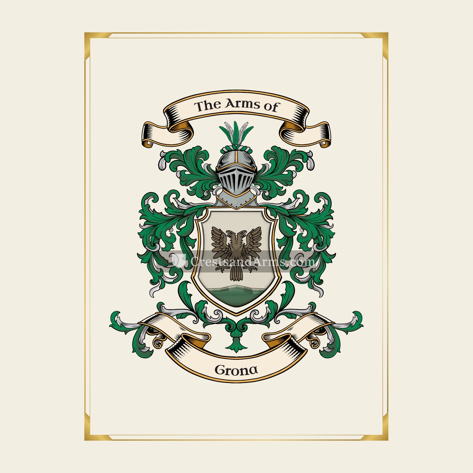 With gold border