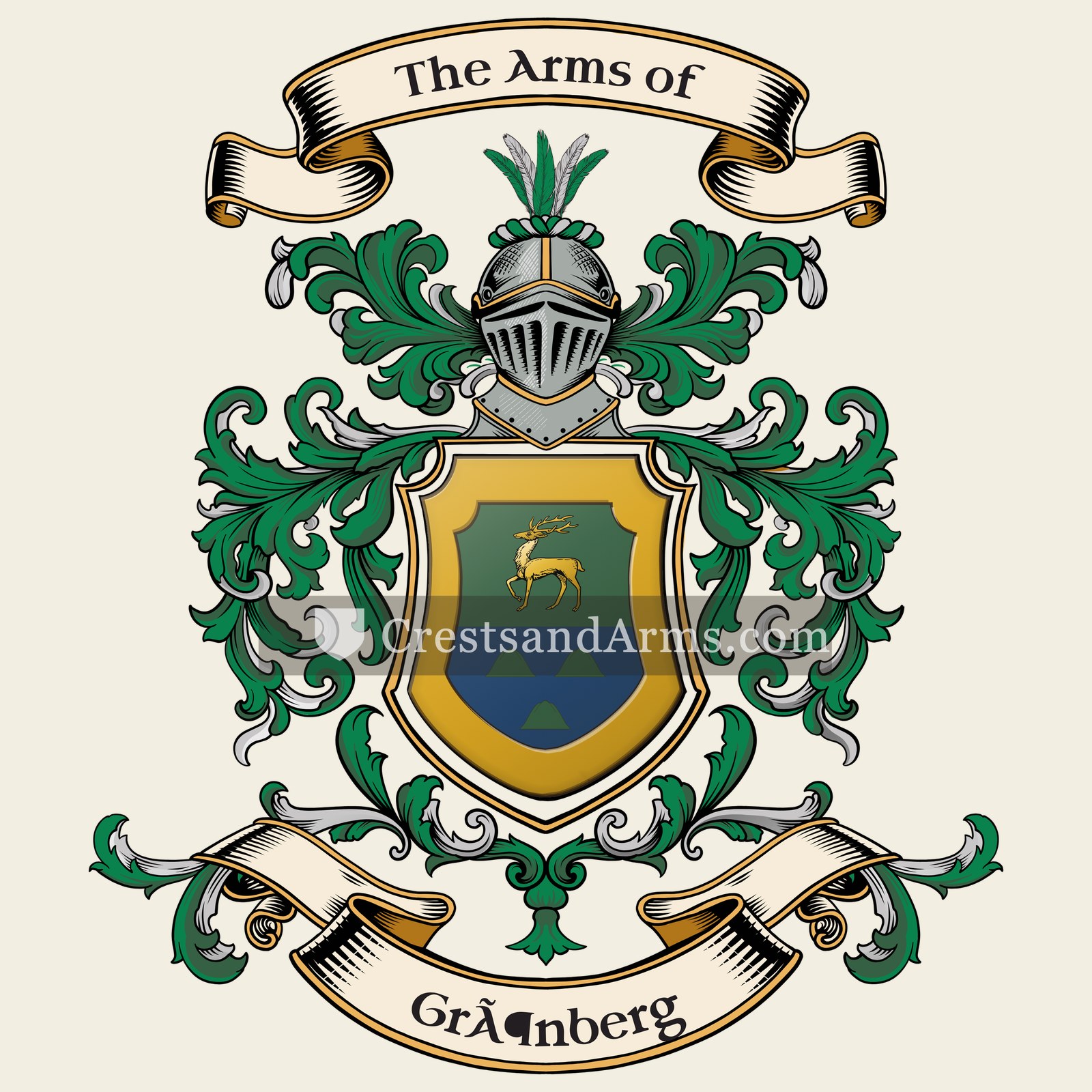 The Grönberg coat of arms, drawn from the recorded blazon