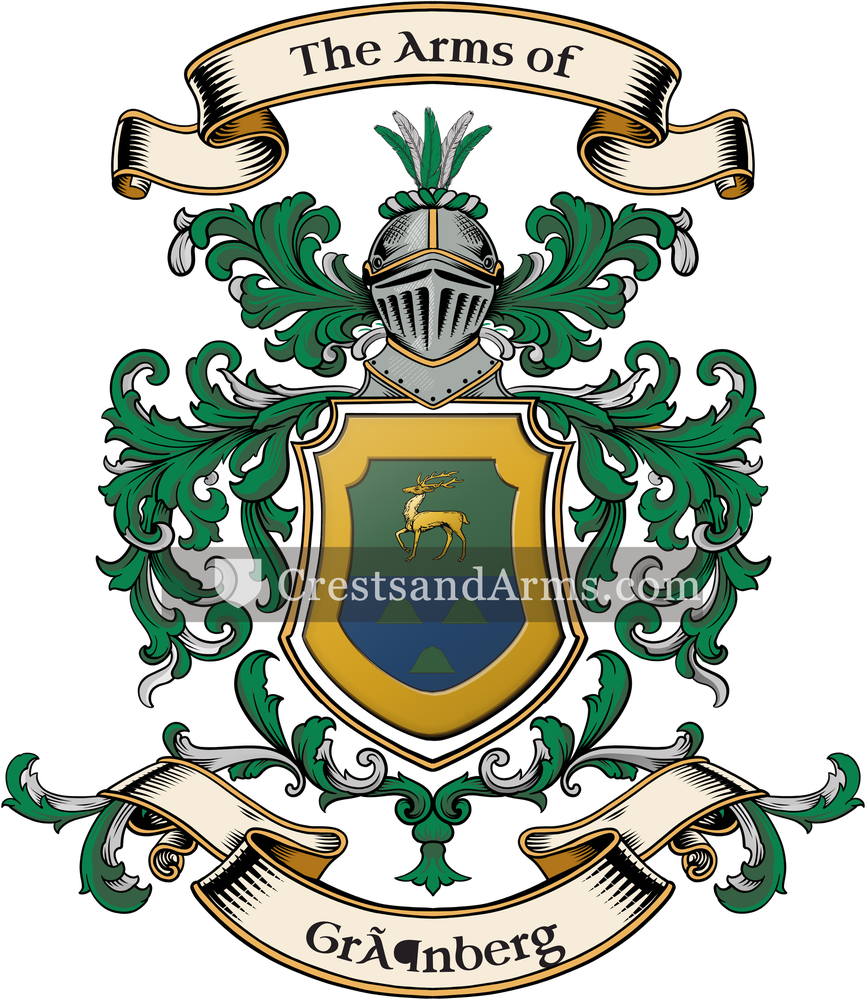 The Grönberg coat of arms, drawn from the recorded blazon