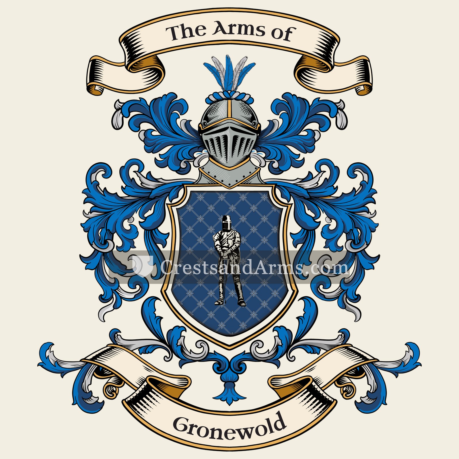 The Gronewold coat of arms, drawn from the recorded blazon