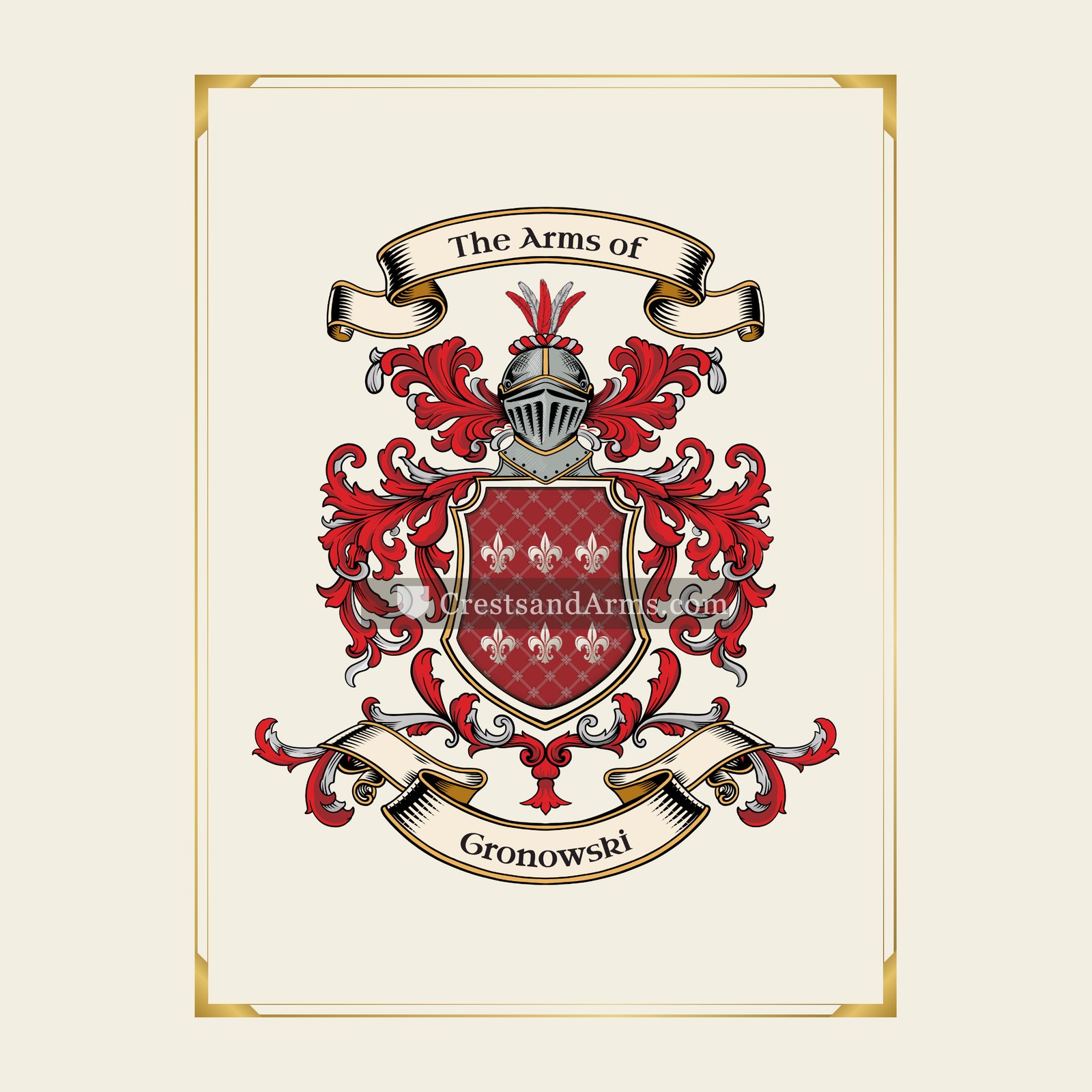 With gold border