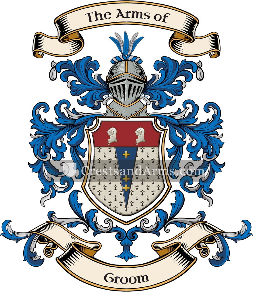 The Groom coat of arms, drawn from the recorded blazon